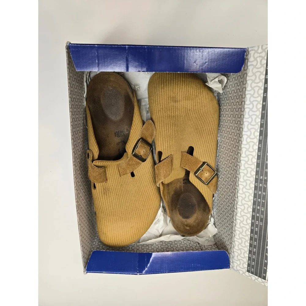 Birkenstock Boston Clogs Mens 43 10 Cork Brown Corduroy Suede Mules 1026155
